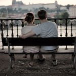 Lovers Watch the Sunset Over the Vltava